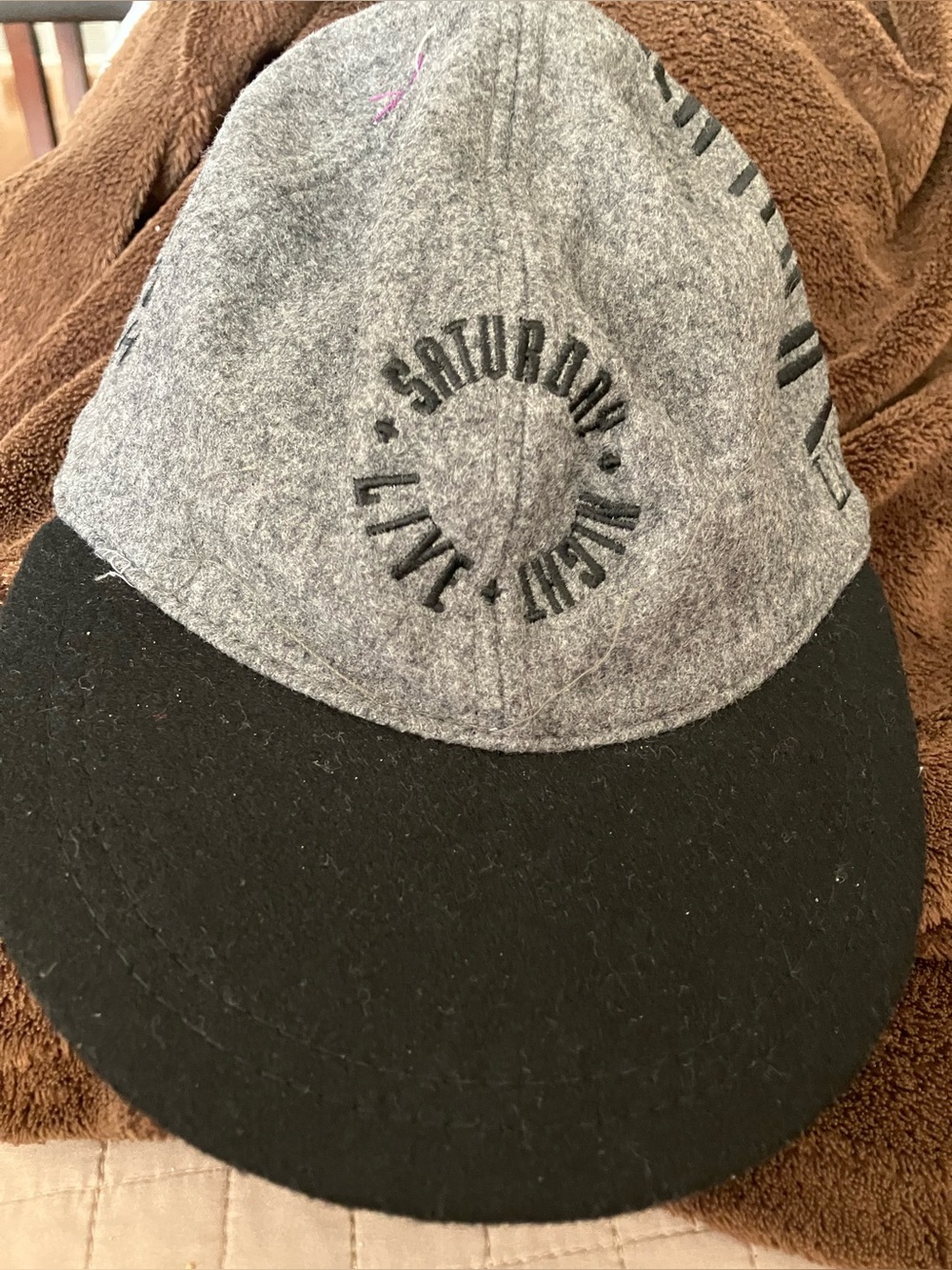 SNL Gray and Baseball Cap - Saturday Live Graphic vintage pull string ?rare